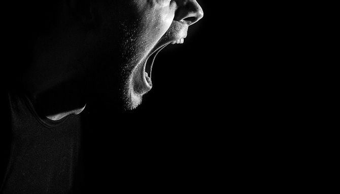 黒と白の肖像画、邪悪な顔