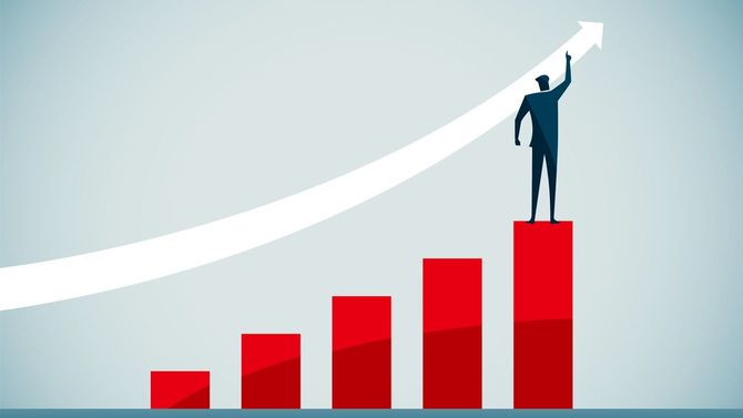 ポジティブな数字を示すイラスト