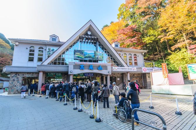 高尾山麓の「清滝駅（ケーブルカー）」と「山麓駅（リフト）」