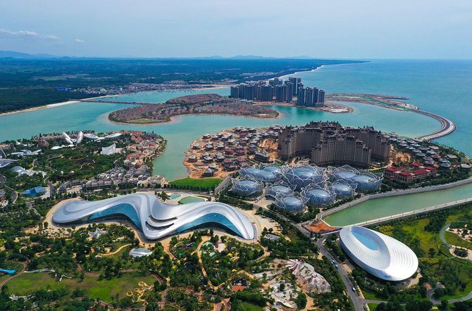 中国・海南島「海花島(オーシャン・フラワー・アイランド)」の空撮写真