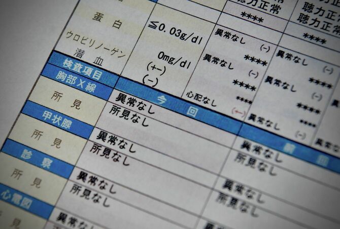 「異常なし」と記載された検査報告書