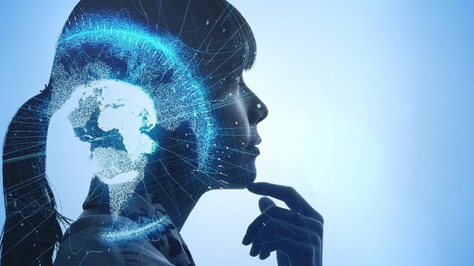 人の脳から世界へ広がるイメージ