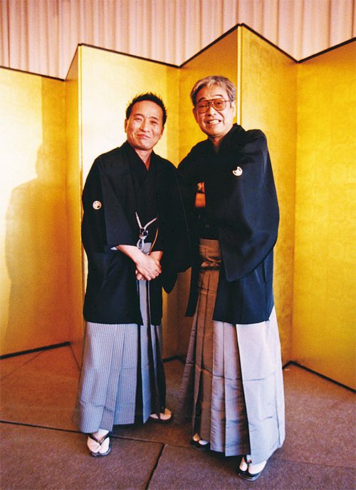 談志と筆者。筆者の結婚式にて