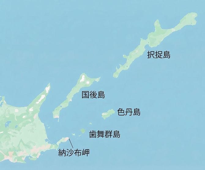根室と北方領土4島の位置関係