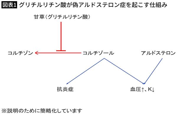 【図表1】グリチルリチン酸が偽アルドステロン症を起こす仕組み