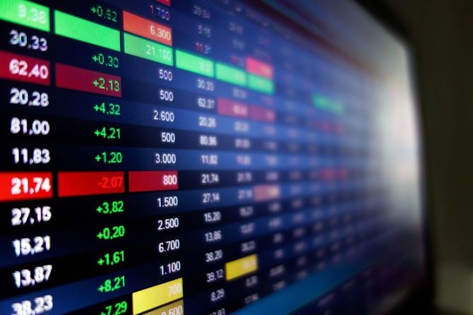 画面に映し出された市場チャート