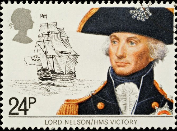 ネルソン提督の肖像が用いられた切手