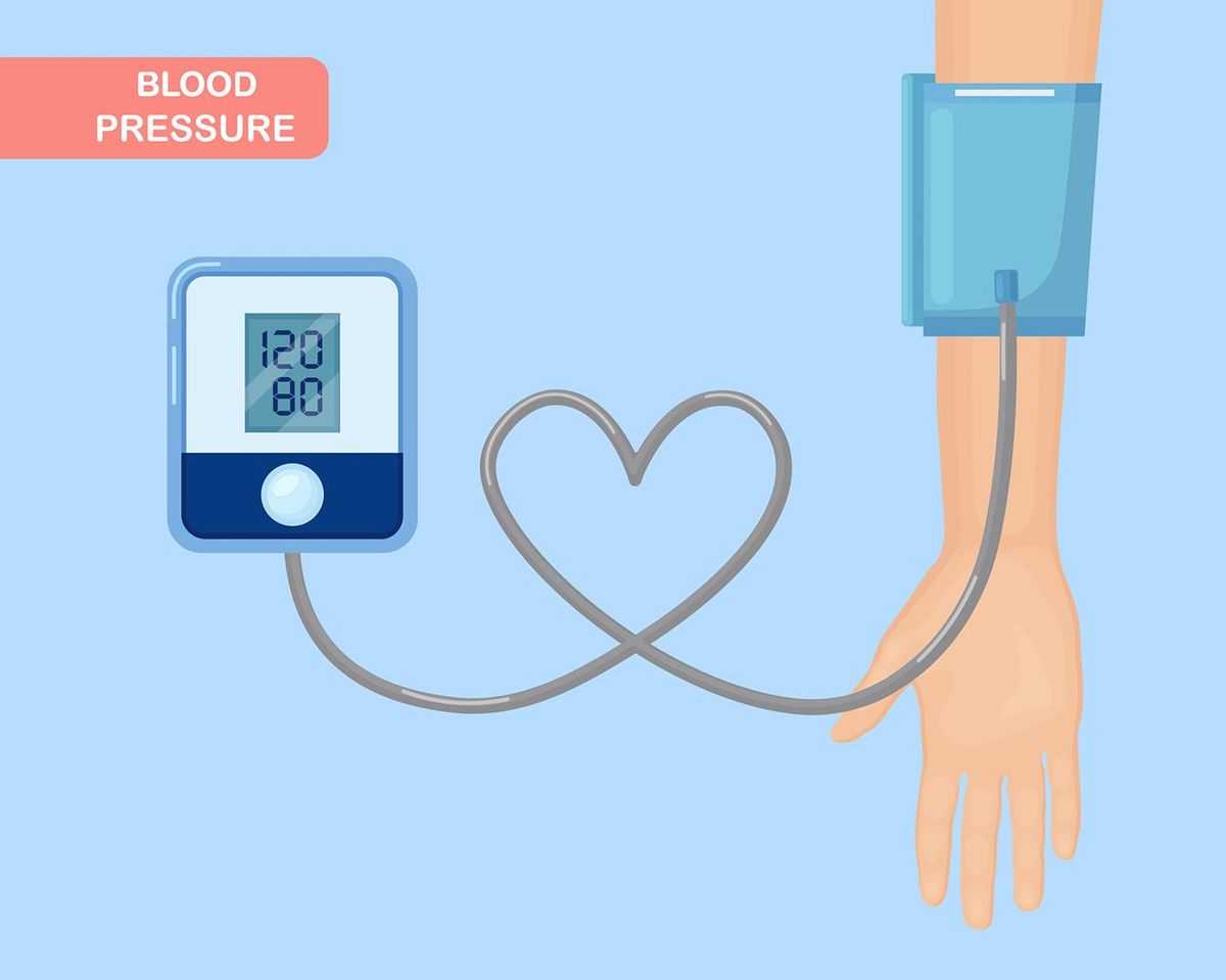 血圧を測っているイラスト