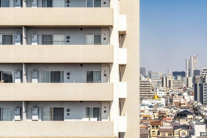 東京のアパートと街区