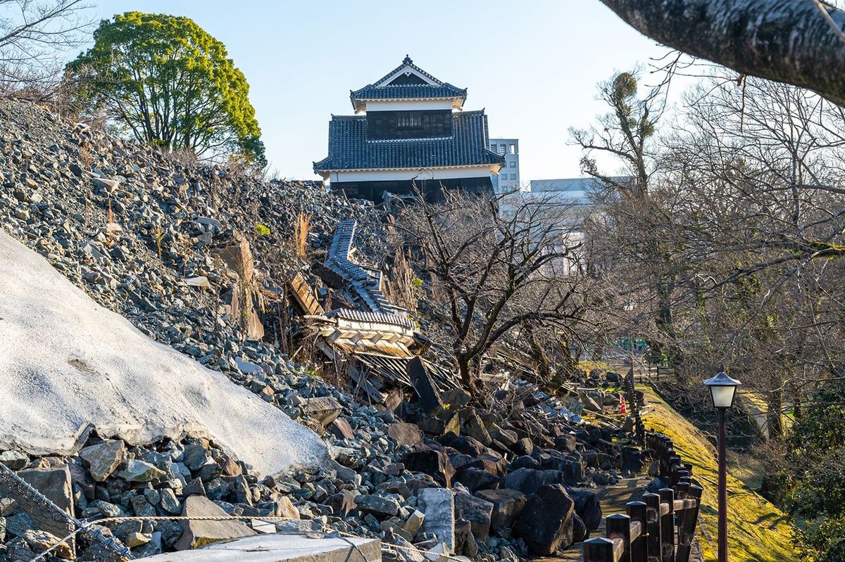 熊本地震で被害を受けた熊本城