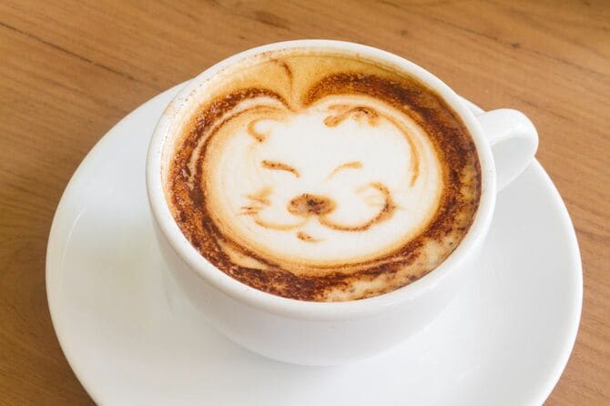 ラテアート猫のデザイン