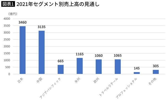 2021年セグメント別売上高の見通し