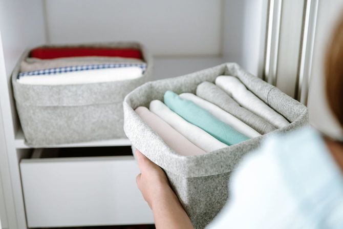 洗濯後はきちんと折りたたまれた服