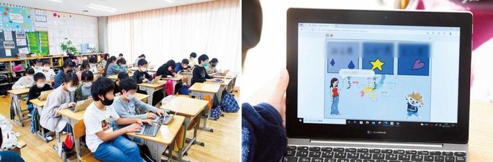 6年生のプログラミングの授業。