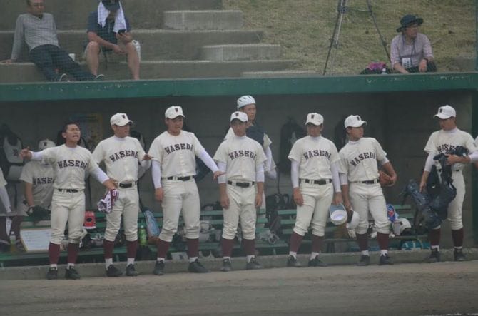 早実時代、左から2人目は吉村さん、3人目が清宮