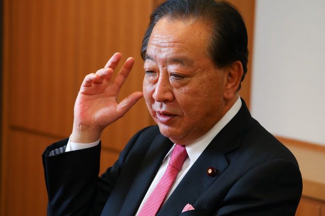 インタビューに応じる野田佳彦氏