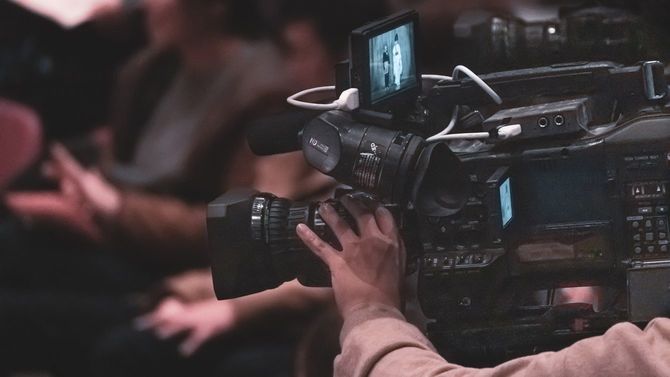 テレビカメラでの撮影風景