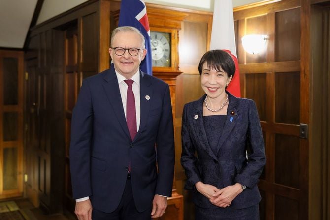 令和8年5月4日、アンソニー・アルバネーゼ首相主催の日豪首脳会談夕食会（出典＝首相官邸ホームページ）