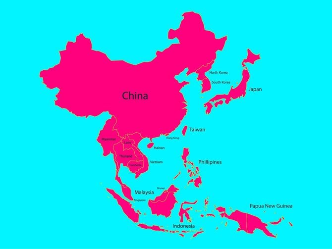 東アジアおよび東南アジアを中心とした地域