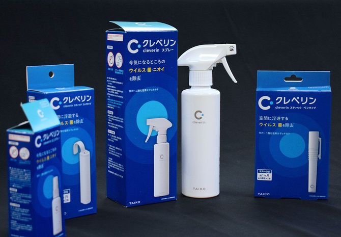 景品表示法違反で措置命令が出された大幸薬品の空間除菌剤「クレベリン」＝2022年1月20日、東京都千代田区