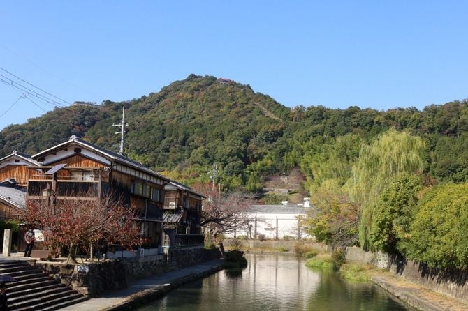 八幡堀と八幡山城