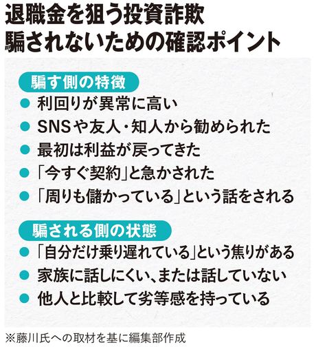 退職金を狙う投資詐欺　騙されないための確認ポイント