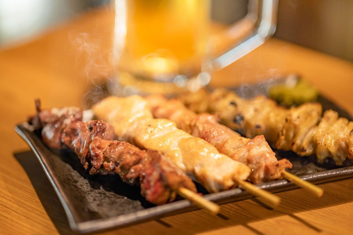 焼き鳥とビール