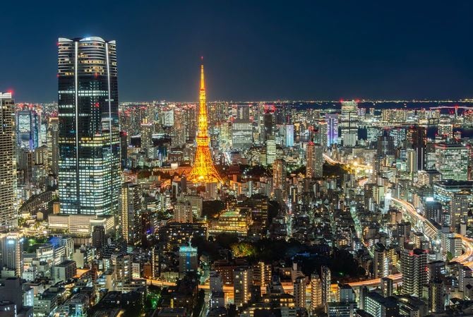 東京タワーが見える東京の夜景