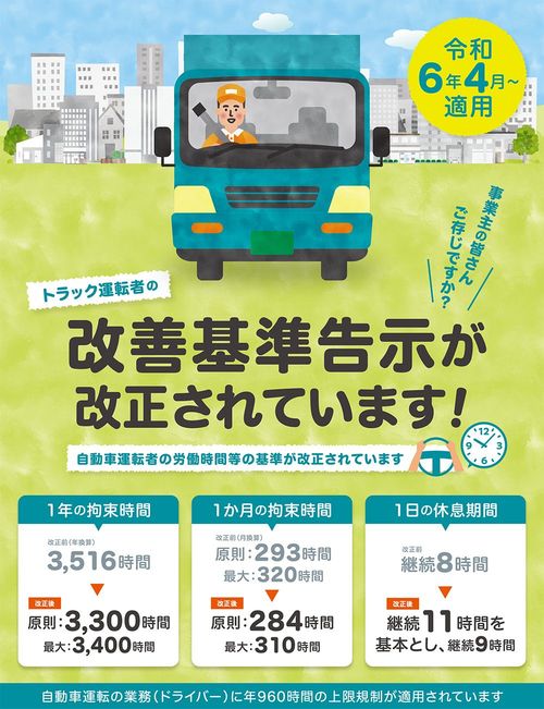 厚生労働省「自動車運転者の労働時間等の改善のための基準（改善基準告示）」より