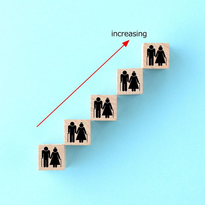 高齢者数が増加していることを示すグラフイメージ