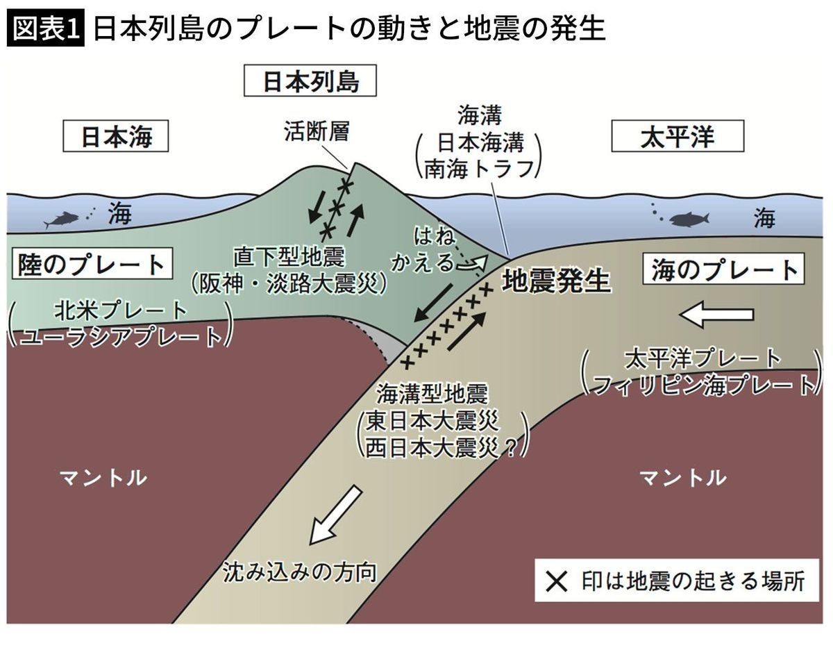 【図表1】日本列島のプレートの動きと地震の発生