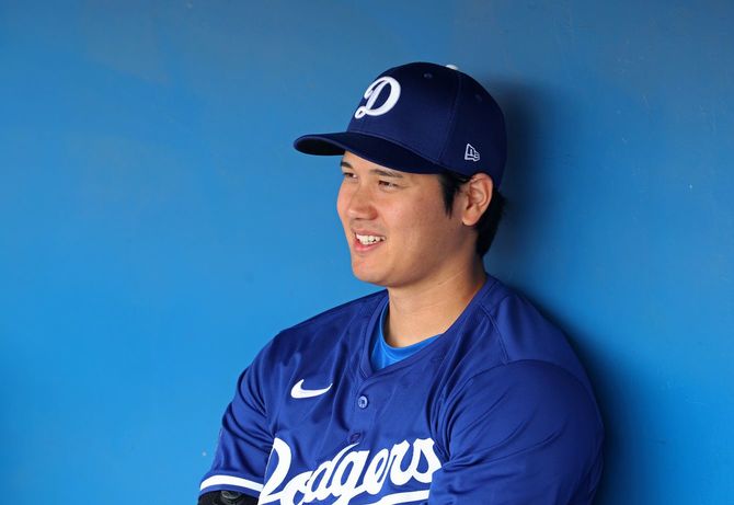 2024年3月6日、アメリカ・アリゾナ州フェニックス、ロサンゼルス・ドジャースの指名打者、大谷翔平（背番号17）がシカゴ・ホワイトソックスと対戦。