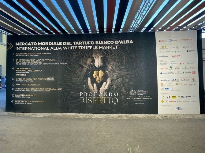 イタリアの「世界アルバ白トリュフ市場」のポスター