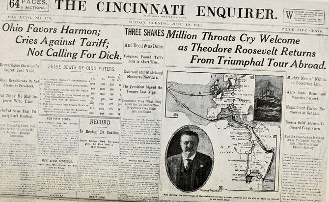 新聞「シンシナティ・エンクワイラー」、1912年の紙面