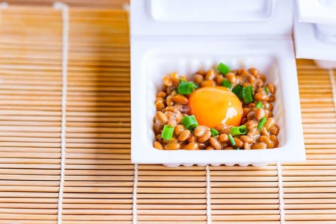 納豆に卵黄
