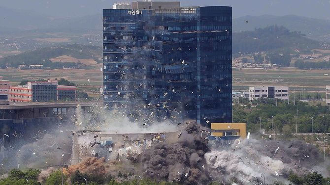 2020年6月16日午後に完全破壊された北南共同連絡事務所