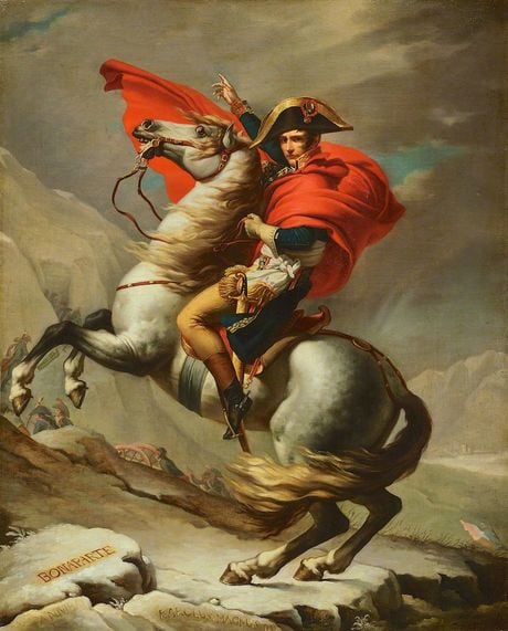 ジャック=ルイ・ダヴィド『サン・べルナール峠を越えるボナパルト』(1801年)