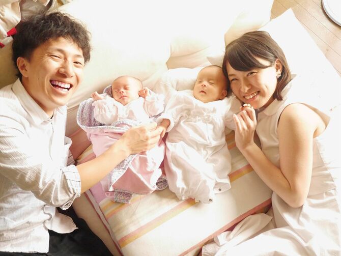 こっちゃん（娘）が埼玉県の病院を退院し、家族4人がそろった（2015年10月3日）