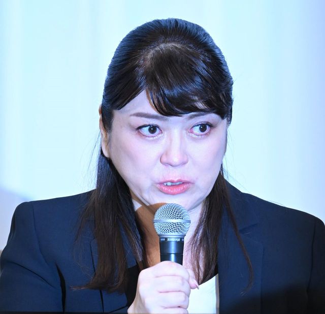 性加害問題で記者会見するジャニーズ事務所の藤島ジュリー景子氏＝2023年9月7日、東京都千代田区