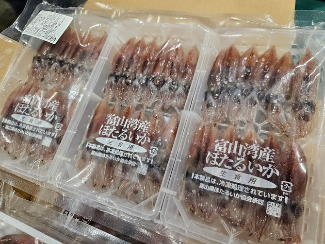 ボイルせず冷凍したホタルイカ