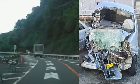 やっぱり事故った…ドラレコが捉えた居眠りトラック「恐怖の映像 やっぱり事故った…ドラレコが捉えた居眠りトラック「恐怖の映像