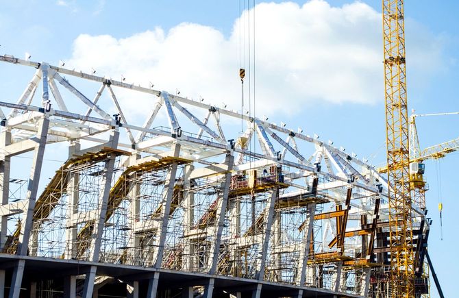 スタジアムの建設現場