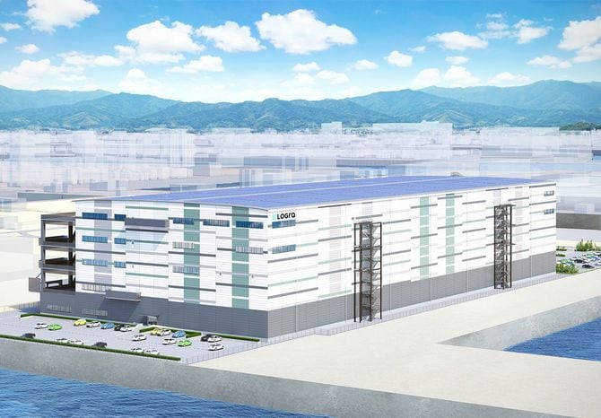 「LOGI’Q広島」の完成イメージ。延べ床面積約2万坪の大型マルチテナント型施設として計画され、幅広いニーズに対応可能な仕様とする。環境認証としてCASBEE S認証などを取得予定。