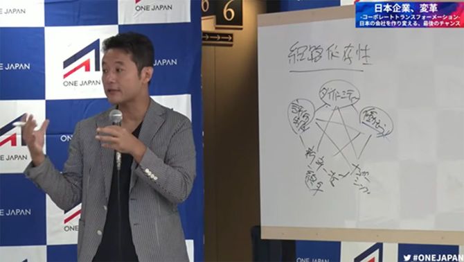 早稲田大学大学院教授の入山章栄氏。ダイバーシティ経営が進まないのは、新卒一括採用や終身雇用、メンバーシップ雇用、評価制度、働き方が絡まった「経路依存性」にはまっているから。この障壁がコロナで溶けようとしているという
