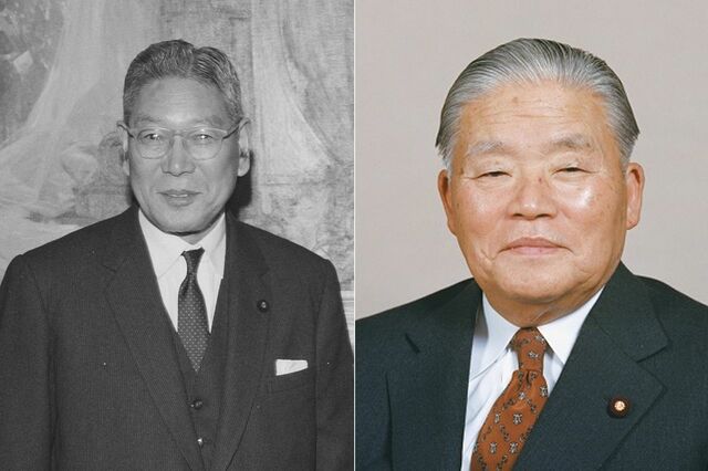 （写真左から）池田勇人 内閣総理大臣／大平正芳 内閣総理大臣