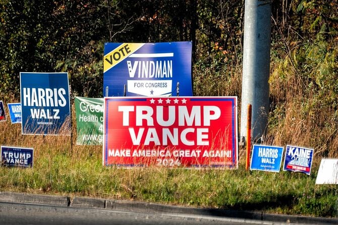2024年米国大統領選挙キャンペーンの政治看板