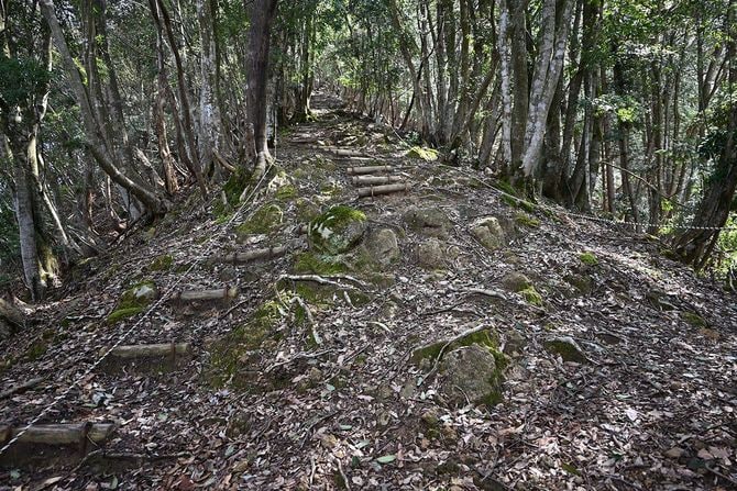 急峻な登山道