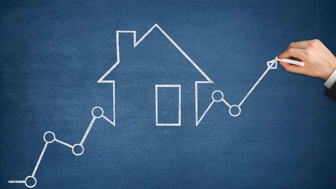 上昇価格矢印付き住宅ローンのグラフ