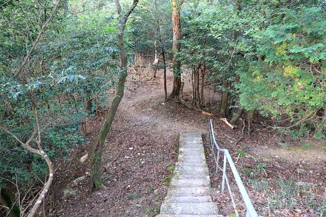 大堀切を本丸側から見下ろす