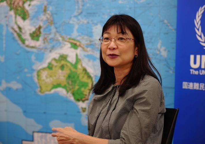 UNHCR民間連携担当官の櫻井有希子氏（『<a href="https://www.amazon.co.jp/exec/obidos/ASIN/4833425386/presidentjp-22" target="_blank">社会に良いことをする ユニクロ柳井正に学ぶサステナビリティ</a>』より）